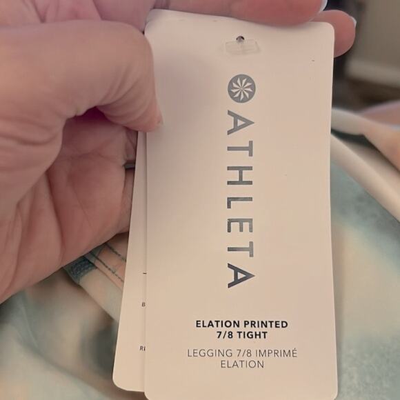NWT Athleta Elation printed 7/8 tights leggings in Marine Minimalistic Grey - Picture 12 of 13